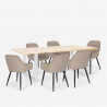 Set of 6 Modern Design Velvet Chairs with 180x80cm Dining Table, Samsara L3 Discounts