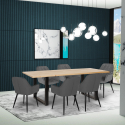 Rectangular Dining Set 180x80cm with 6 Velvet Chairs Samsara L2 Design Sale