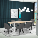 Set of 6 Modern Design Velvet Chairs with 180x80cm Dining Table, Samsara L3 Sale