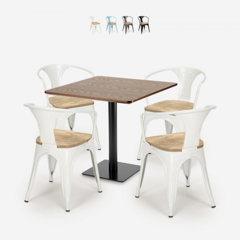 horeca coffee table set 90x90cm bar restaurants 4 chairs dunmore Promotion