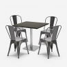 restaurant bar set 4 chairs Lix coffee table black horeca 90x90cm just Model