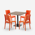 Horeca coffee table set 90x90cm 4 chairs stackable bar restaurant Prince Model