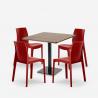 Horeca coffee table set 90x90cm 4 chairs stackable restaurant bar kitchen Jasper Measures