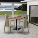 Horeca coffee table set 90x90cm 4 chairs stackable restaurant bar kitchen Jasper Characteristics