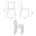 Set 4 stackable polypropylene chairs Horeca table 90x90cm Yanez Black 