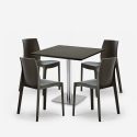 Set of 4 stackable chairs bar kitchen table Horeca black 90x90cm Jasper Black Measures