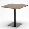 Wooden metal coffee table set Horeca 90x90cm 4 stackable designer chairs Dustin 