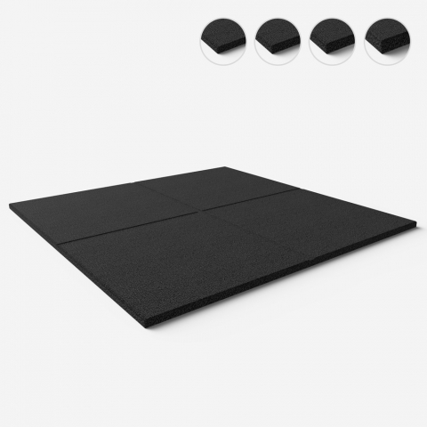 Rubberized shock-proof floor mat 1x1m Fit Square Promotion