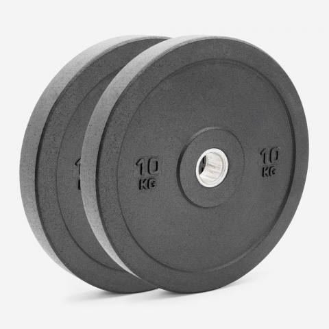 2 x Olympic barbell discs 10 kg rubber cross training Bumper HD Promotion