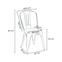 set 2 chairs steel industrial design round table 70cm factotum Measures