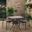 Set 2 chairs square table 70x70cm black outdoor design Magus Dark Bulk Discounts