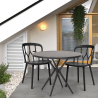 Kento Dark black 80cm round table set 2 polypropylene chairs Sale