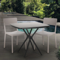 Square table set 70x70cm black 2 chairs outdoor design Regas Dark On Sale