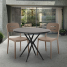 Round black table set 80cm 2 modern design chairs Ipsum Dark Choice Of