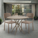 Set 2 chairs polypropylene design round table 80cm beige Ipsum On Sale