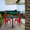 Horeca coffee table set 70x70cm 2 chairs industrial design Starter Dark Bulk Discounts