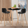 Set 2 design stools high table 60cm round black Ojala Dark Discounts
