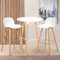 Round table set 60cm 2 stools Scandinavian design Ojala Light Discounts