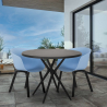 Set design round table 80cm black 2 chairs Oden Black Model