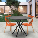 Eskil Black 80cm round design table set 2 chairs Characteristics