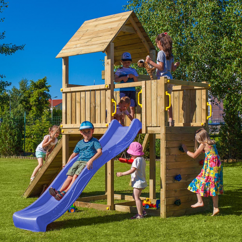 Wooden garden playground turret slide swing climbing Carol-3 Promotion