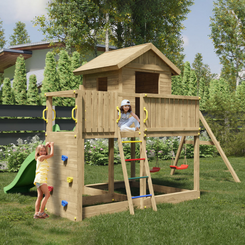 Garden playground climbing house double swing Galaxy L Promotion