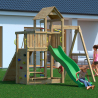 Children's Wooden Outdoor Playset with Slide, Swing, Climbing - Activer Promotion