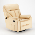 Reclining leather relax armchair with rocking motion and 360 rotation Sissi Offers