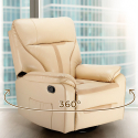 Reclining leather relax armchair with rocking motion and 360 rotation Sissi On Sale