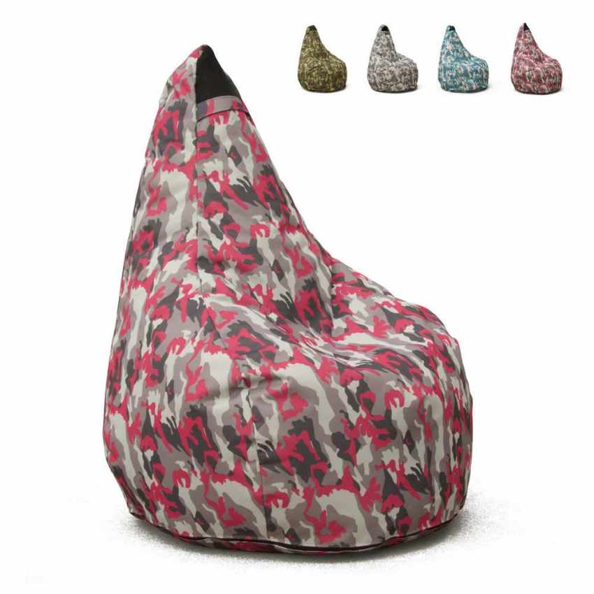 Bean Bag Chair for Indoors and Outdoors Waterproof Made in Italy Summer Camouflage Sale