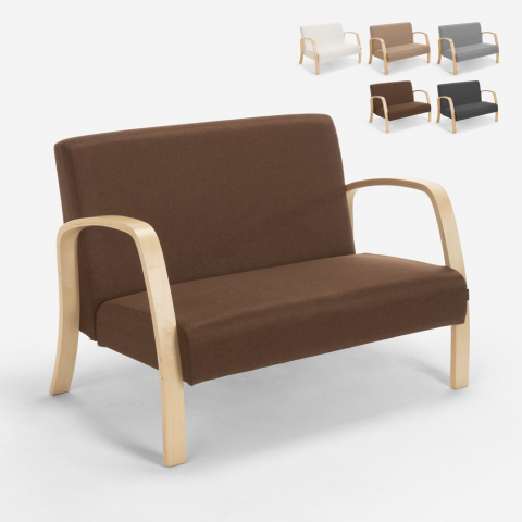 Wood and fabric sofa for living rooms waiting rooms and studios design Esbjerg Promotion