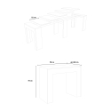 Extendable console table 90x42-302cm white wood dining room table Mia Catalog