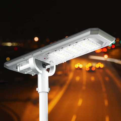 Solar Led Streetlight 3000 Lumens with Built In Panel Motion and Dusk-Till-Dawn Sensor Terminator Promotion