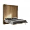 Folding double bed 160x190cm wardrobe wood Kentaro Oak Offers