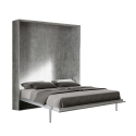 Kentaro Concrete double bed 160x190cm wall-mounted grey wardrobe Offers