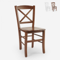 Classic Rustic Wooden Chair for Restaurant, Dining Room, Bar - Venezia Croce Promotion