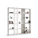 Wall-mounted bookcase modern design white 6 shelves home office Kato C On Sale