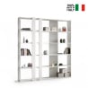 Wall-mounted bookcase modern design white 6 shelves home office Kato C Offers