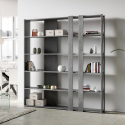 Kato C Concrete Modern Gray Wall Bookshelf 5 Shelves Home Office Promotion