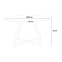 Low Scandinavian style round coffee table 80cm Krize Model