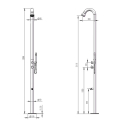 Garden and Pool Outdoor Shower with Design Steel Foot Washer Bosa 
