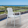 Stock 22 Stackable Chairs with Armrests in Polypropylene Cream Grand Soleil Catalog