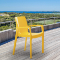 Stackable polypropylene chairs with armrests kitchen bar Cream Grand Soleil On Sale