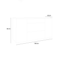 Sideboard 160x45cm modern design white living room kitchen Leyla Discounts