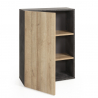 Low Grey And Natural Oak Bookcase 3 Shelves And Door Design Core Sale