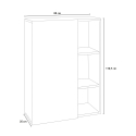 Low Grey And Natural Oak Bookcase 3 Shelves And Door Design Core Discounts