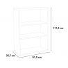 Low Wide Bookcase Bookshelf Real Wood 3 Tier Shelves for Office Studio Cement Bulk Discounts