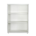 Low white wooden bookcase 3 height-adjustable shelves Easyread Sale