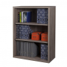 Low Wooden Bookshelf Unit with 3 Adjustable Shelves Durmast Offers