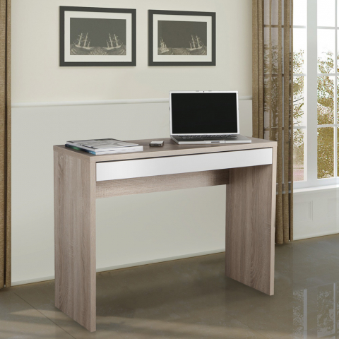 100x40cm rectangular oak desk with drawer white Astra Promotion